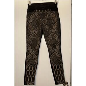 7 For All Mankind The Pieces Skinny Jeans Lace Art Nouveau Size 26